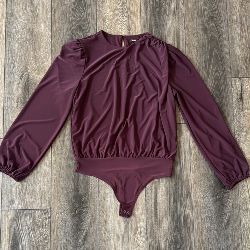 Express Burgundy Long Sleeve Bodysuit - NWOT